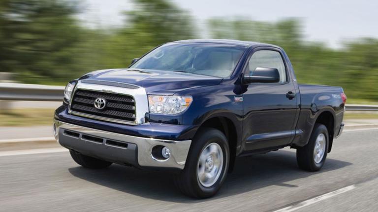 2012 Toyota Tundra driving on the road.